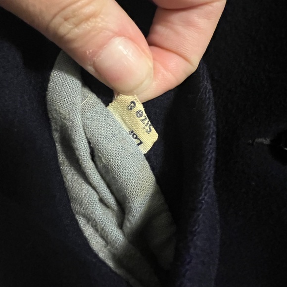 Vintage Mackintosh Vestcoat Size 8 Navy/Red 100% Wool Hood Drawstring Hem - Picture 11 of 15